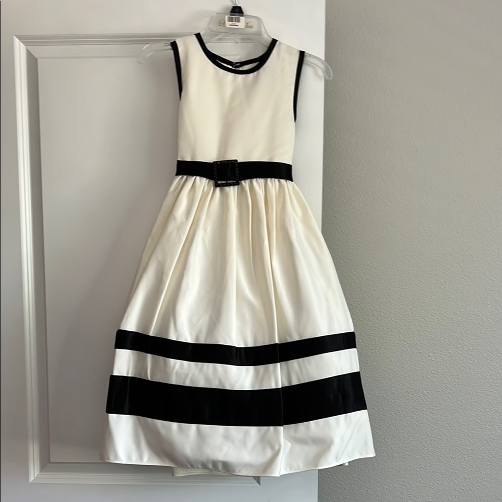 Elegant Black and Ivory Girls Dress